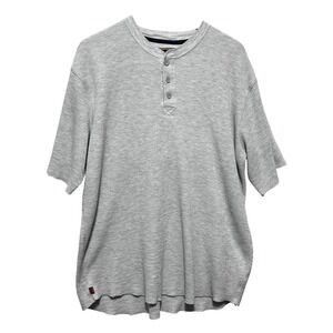 Levis Mens Waffle Knit Henley Shirt XXL Gray Thermal Casual Workwear Utility